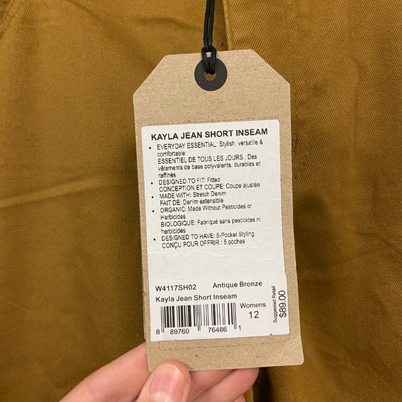 Prana Womens Kayla Brown Short Inseam Regular Fit Straight Jeans Sz 12 - Picture 8 of 8